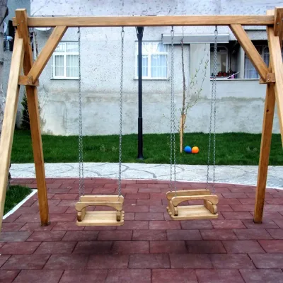 A Ayaklı Ahşap Anaokulu Salıncağı — Ahşap Salıncaklar