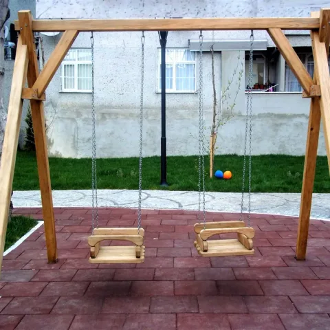 A Ayaklı Ahşap Anaokulu Salıncağı — Ahşap Salıncaklar