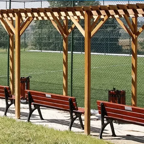 Bank Sıralı Uzun Ahşap Pergola — Ahşap Pergolalar