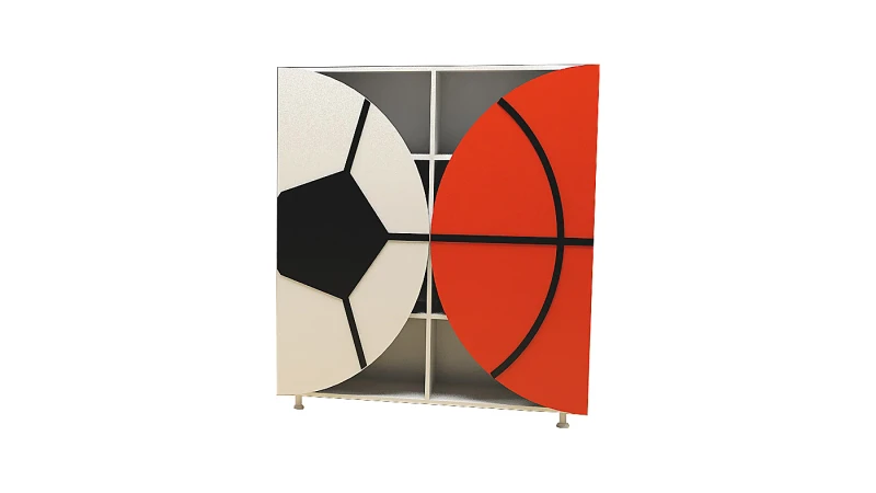 Top Figürlü 4 Model Anaokulu Dolap Grubu — 120 cm Futbol / Basketbol