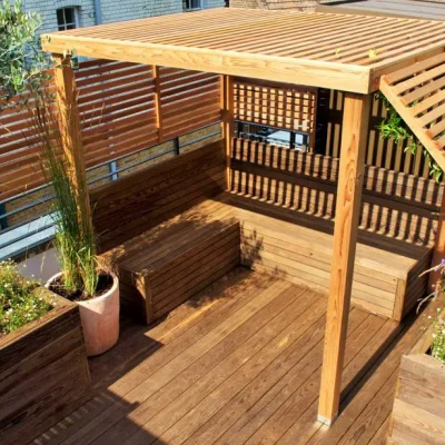 Çıtalı Yan Panelli Ahşap Pergola — Ahşap Pergolalar