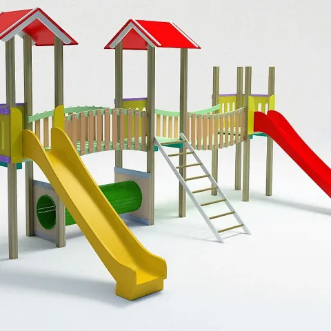 Köprülü Üç Kuleli Ahşap Oyun Parkı — Ahşap Oyun Parkları