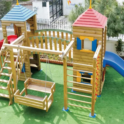 Köprülü Çift Kuleli Ahşap Oyun Parkı — Ahşap Oyun Parkları