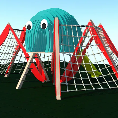 Ahtapot Temalı Halat Tırmanma Parkı — Ahşap Oyun Parkları