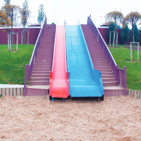 Çift Geniş Kaydıraklı Ahşap Oyun Parkı — Ahşap Oyun Parkları