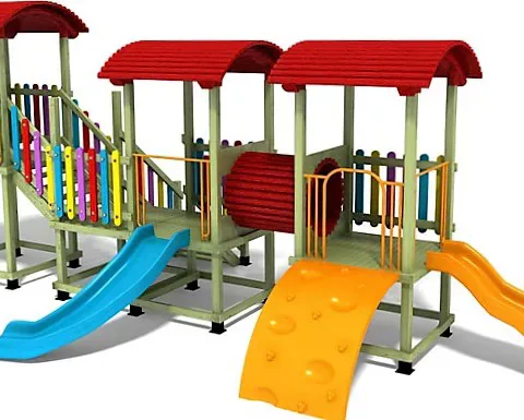 Sıralı Üç Kuleli Ahşap Oyun Parkı — Ahşap Oyun Parkları