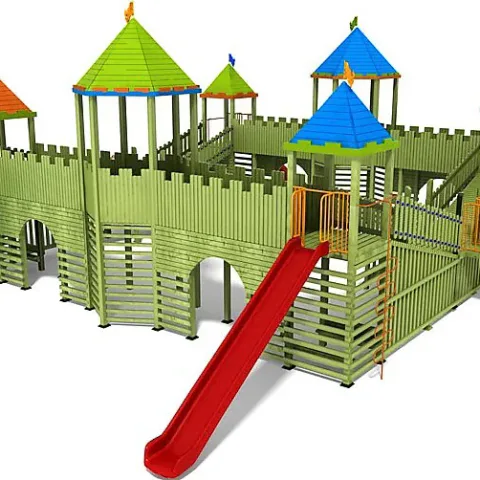 Kale Burçlu Büyük Ahşap Oyun Parkı — Ahşap Oyun Parkları