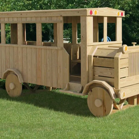 Otobüs Temalı Ahşap Oyun Evi — Ahşap Oyun Parkları
