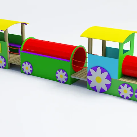 Tren Temalı Ahşap Oyun Tüneli — Ahşap Oyun Parkları