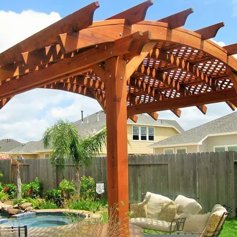 Kavisli Kirişli Ahşap Pergola — Ahşap Pergolalar