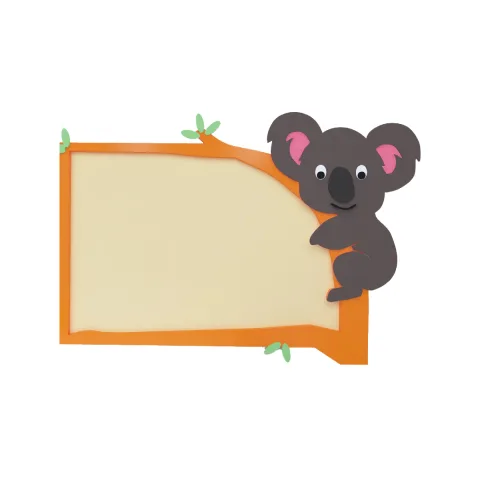 Koala Figürlü Kumaş Anaokulu Panosu — Sınıf Donanımları