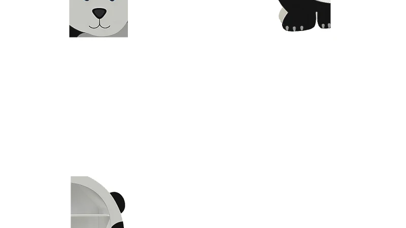 Panda Figürlü Anaokulu Dolabı — Figür detayları