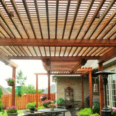 Sık Çıtalı Ahşap Gölgelik Pergola — Ahşap Pergolalar