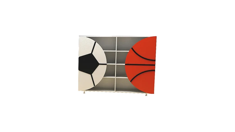 Top Figürlü 4 Model Anaokulu Dolap Grubu — 90 cm Futbol / Basketbol