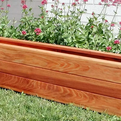 Uzun Dikdörtgen Ahşap Çiçeklik — Ahşap Saksı ve Çiçeklikler